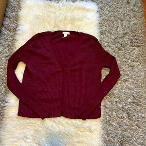 Burgundy Button cardigan